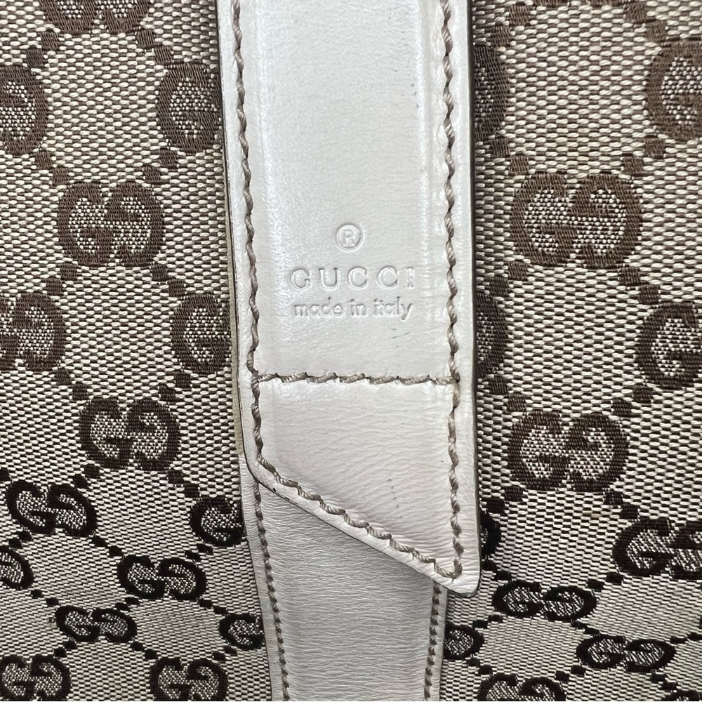 Gucci GG Canvas Tote Shoulder Leather Khaki Beige 153238 with original dust bag - Picture 5 of 13